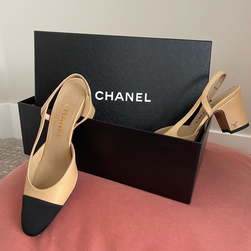 Chanel sling backs - barely worn!